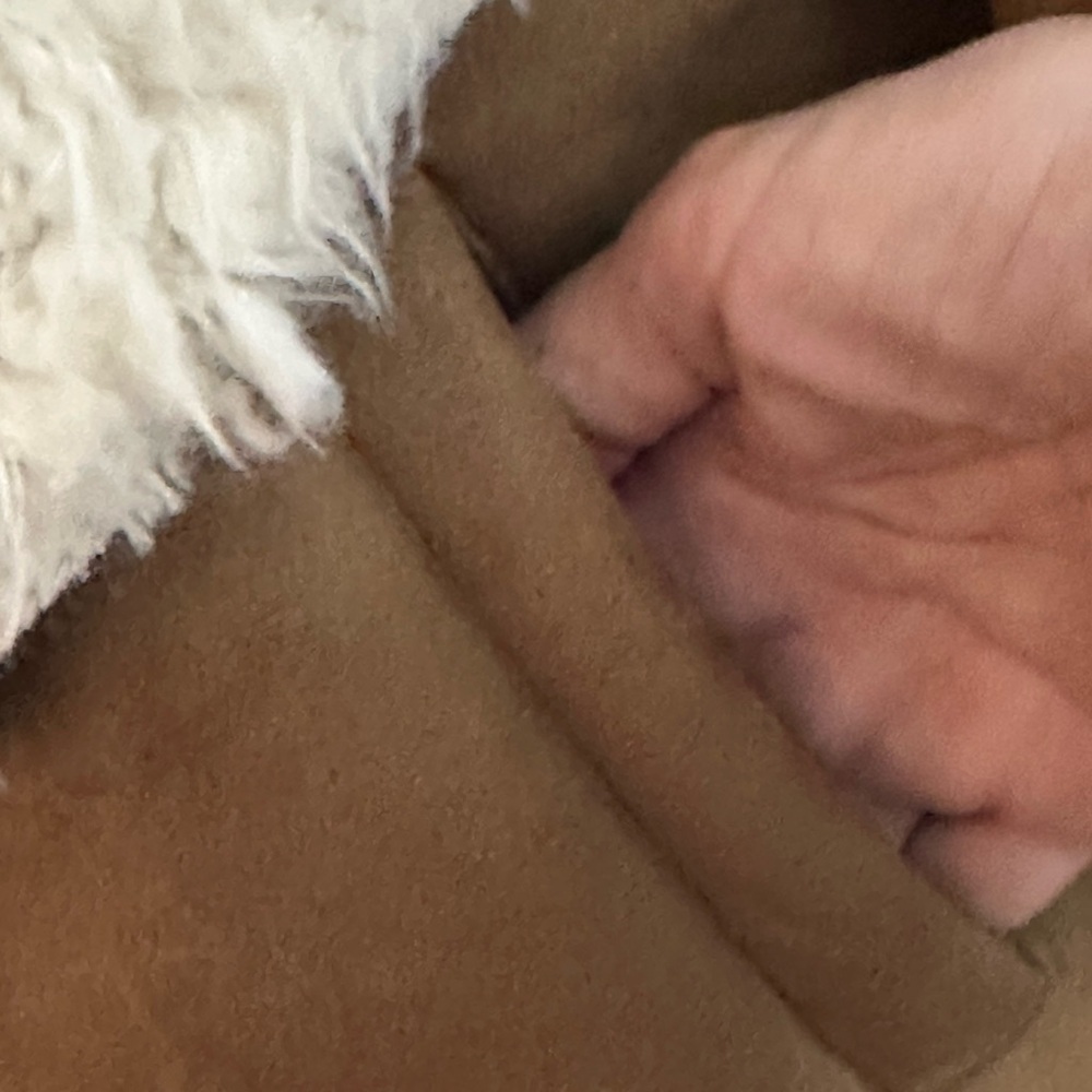 Women's Tan and Cream Shearling Jacket ~ Vegan Sherpa & Suede by Me Jane - Picture 10 of 16